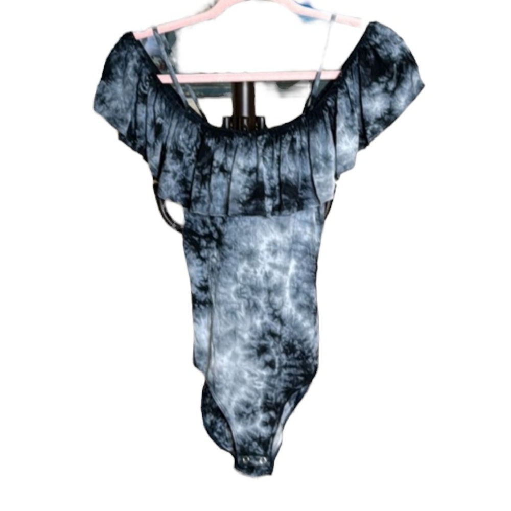 American Eagle | Soft & Sexy Tie Dye Bodysuit in Black & Gray Size XS Like New